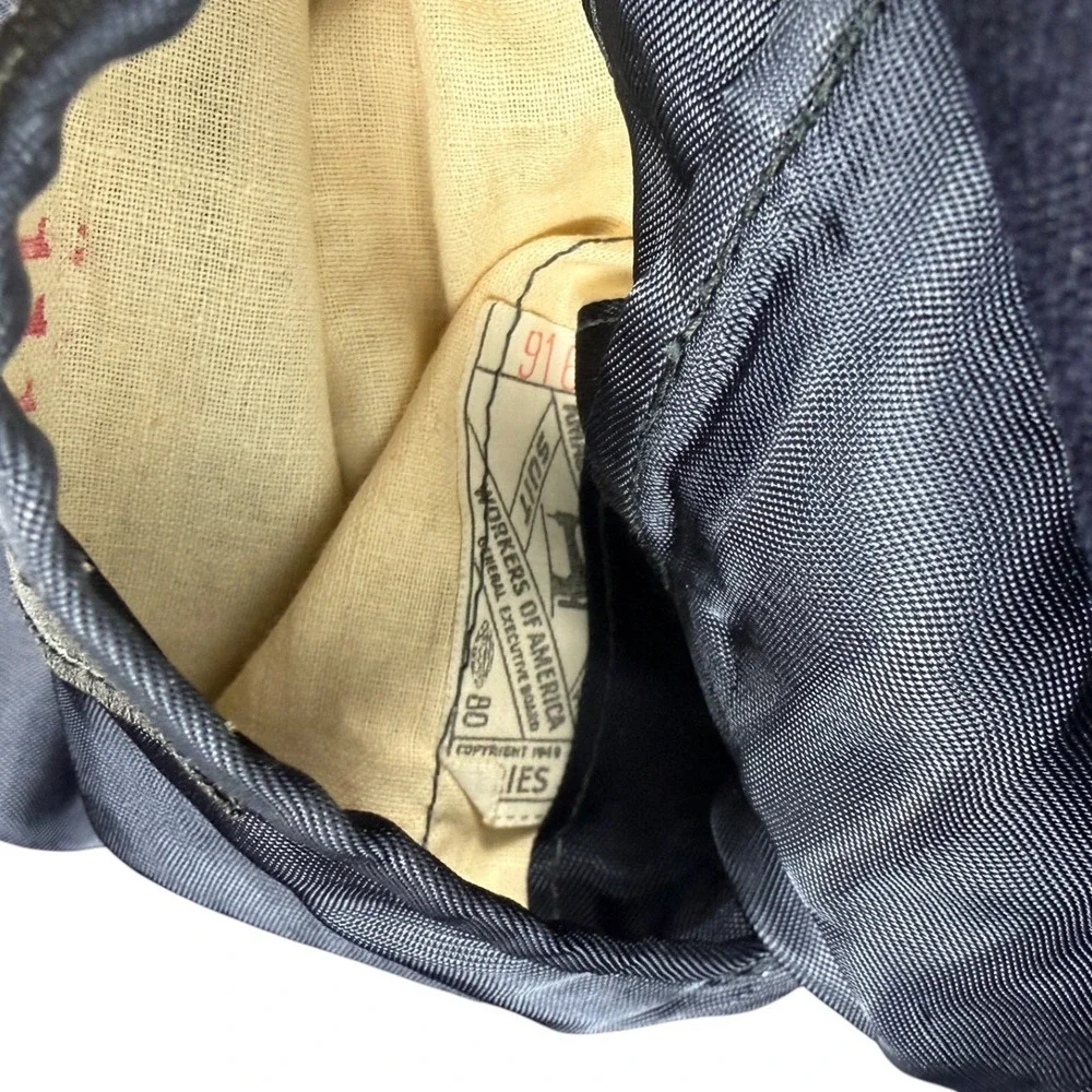 1950s Bond Clothes 34X31 2 piece suit Men Navy Blue Wool Professional